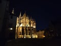 Nocne widoki Pragi: Katedra Ãâºw. Wita. Night view of Prague: St Vitus Cathedral.